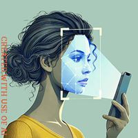 Illustration of woman using smartphone for biometric identity verification